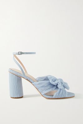 Loeffler Randall - Camellia Bow-embellished Plissé-organza Sandals - Blue