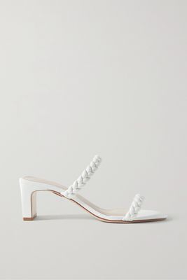 Porte & Paire - Braided Leather Mules - White