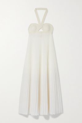 Khaite - Annika Cutout Ribbed Stretch-knit Halterneck Midi Dress - Ivory