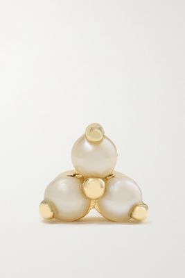 MARIA TASH - Trinity 14-karat Gold Pearl Single Earring - one size