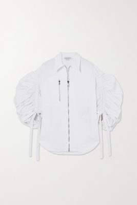 Alexander McQueen - Gathered Cotton-poplin Shirt - White