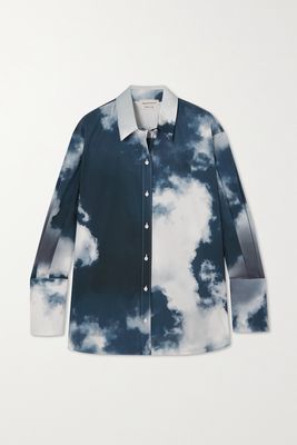 Alexander McQueen - Printed Cotton-poplin Shirt - Blue