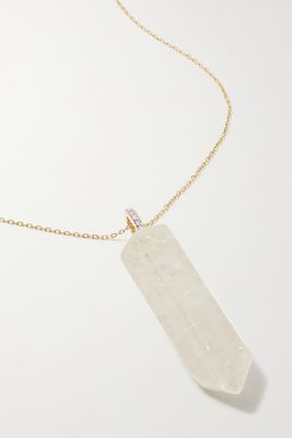 Mateo - 14-karat Gold, Quartz And Diamond Necklace - one size
