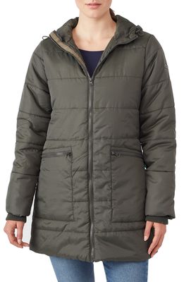 Modern Eternity 3-in-1 Hybrid Quilted Waterproof Maternity Puffer Coat in Khaki Green