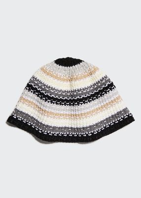 Multicolor Striped Knit Bucket Hat