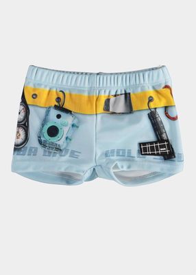 Boy's Nansen Baby Swim Shorts with Diaper Cover, Size 3M-3