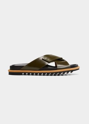 Men's Leather Slide Sandals