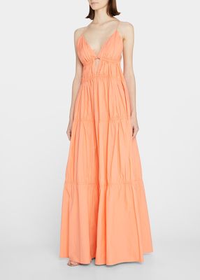 April Ruched Tiered Maxi Dress
