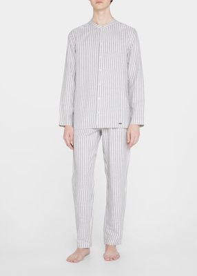 Men's Anteo Stripe Linen-Cotton Sport Shirt