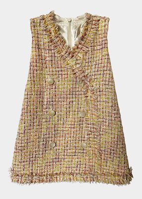 Girl's Tweed A-Line Dress, Size 7-14