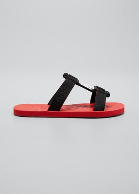 Men's Leather Red-Sole Strap Sandals