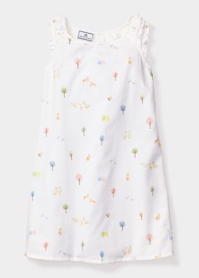 Girl's Amelie Easter Gardens Ruffle Nightgown, Size 6M-14