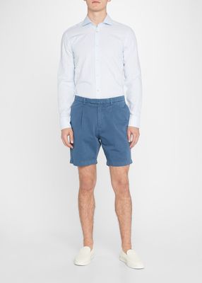 Men's Washed Pleated Shorts