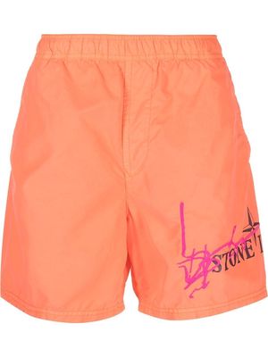 Stone Island logo-print swim shorts - Orange