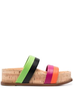 Gabriela Hearst stripe-print strap sandals - Orange