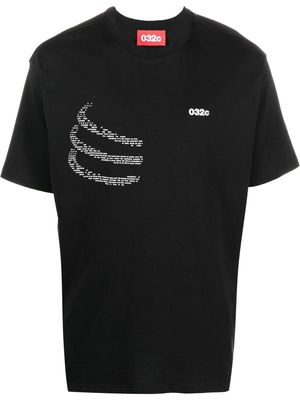032c graphic-print organic-cotton T-Shirt - Black