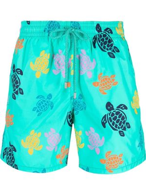 Vilebrequin turtle-print cotton-blend swim shorts - Green