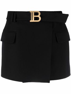 Balmain B logo miniskirt - Black