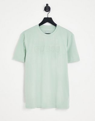 Guess active t-shirt in green with chest logo