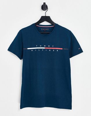 Tommy Hilfiger corp split logo T-shirt in navy