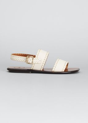 Laia Leather Two-Band Slingback Sandals
