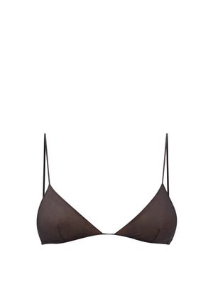 The Row - Fion Crinkled-tulle Triangle Bra - Womens - Black