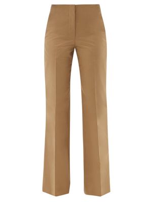 The Row - Vasco Cotton-twill Tailored Trousers - Womens - Brown