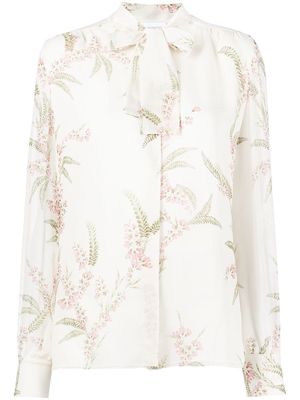 Giambattista Valli floral-print silk blouse - White