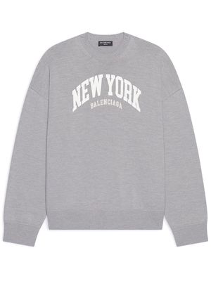 Balenciaga Cities New York wool jumper - Grey
