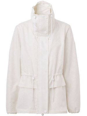 Burberry monogram motif funnel neck jacket - White