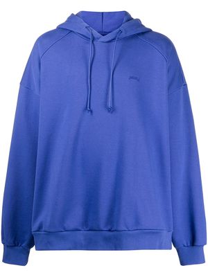 Juun.J logo drawstring hoodie - Blue