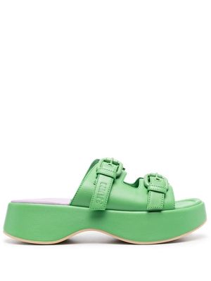 3juin double-buckle leather sandals - Green