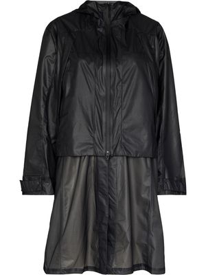 Y-3 hooded midi raincoat - Black