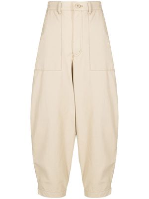 izzue wide-leg cropped trousers - Brown