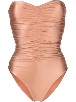 JADE Swim ruched sweetheart swimsuit - Brown