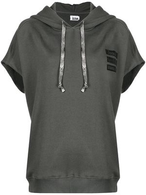 izzue logo-print short-sleeved hoodie - Grey