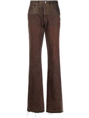 AMIRI flared panelled trousers - Brown