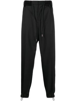 sacai tie-fastening tapered trousers - Black