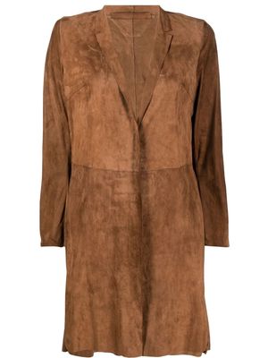 Salvatore Santoro notched-collar single-breasted coat - Brown
