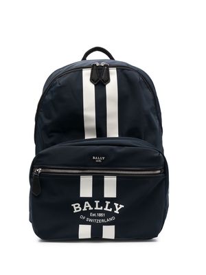 Bally Fixie striped logo-print backpack - Blue