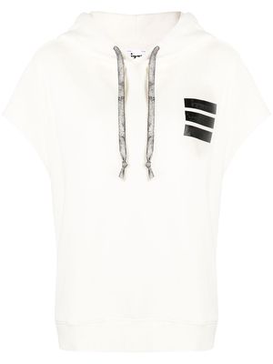 izzue logo-print short-sleeved hoodie - White