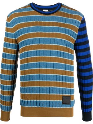 PAUL SMITH striped ribbed jumper - Blue
