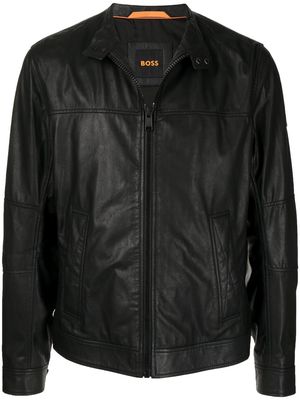 BOSS Josep1 slim leather jacket - Black
