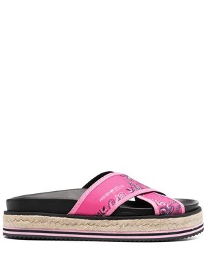 Kenzo bandana-print platform sandals - Pink