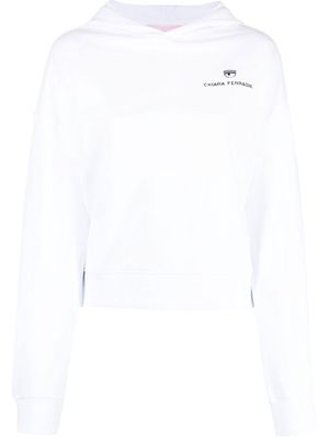 Chiara Ferragni logo-embroidered relaxed hoodie - White
