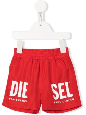 Diesel Kids logo-print swim shorts - Red