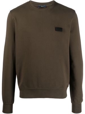 Herno logo patch long-sleeved sweatshirt - Brown