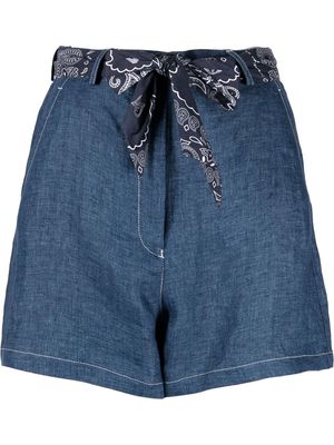 Emporio Armani high-waisted denim shorts - Blue