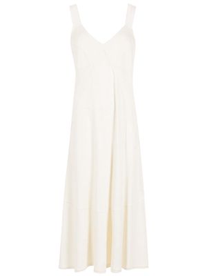 Alcaçuz sweetheart-neck flared dress - White