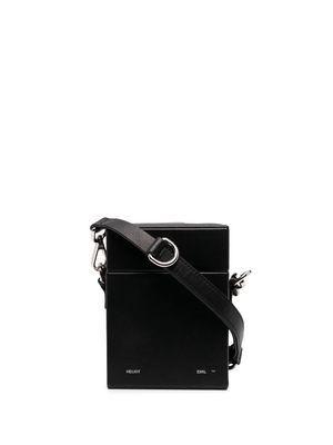 HELIOT EMIL leather-box messenger bag - Black